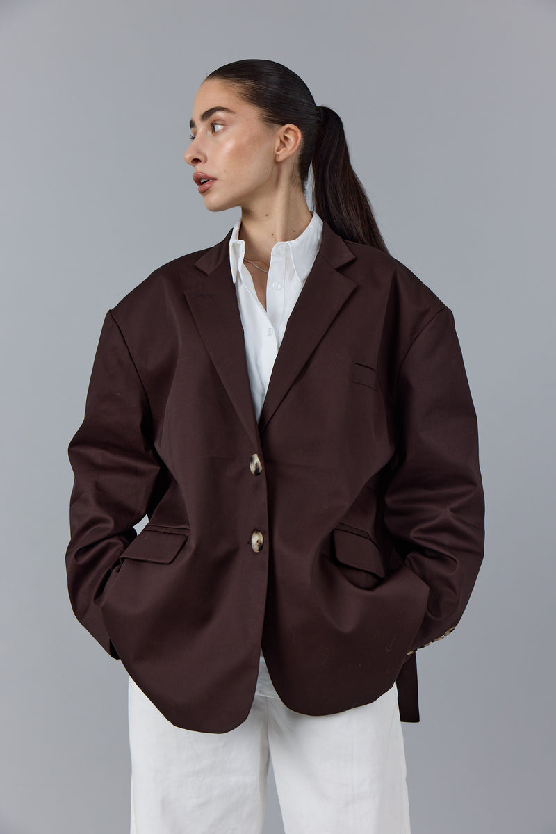 ELIOTT BLAZER - DARK BROWN