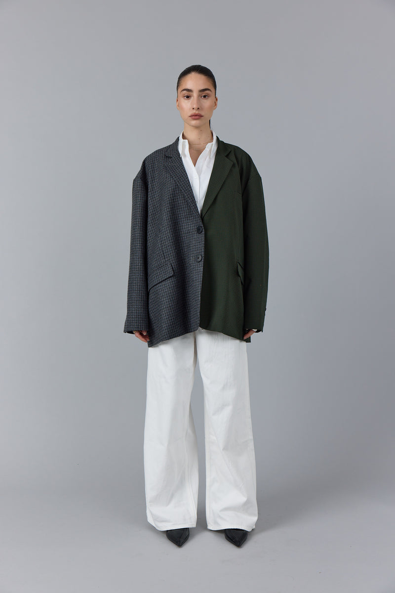 BENOIT CONTRASTED BLAZER - GREEN